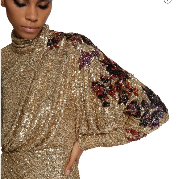 NWT Redemption SEQUINS MINI DRESS WITH SHOULDER EMBROIDERY US 6 - Picture 8 of 10